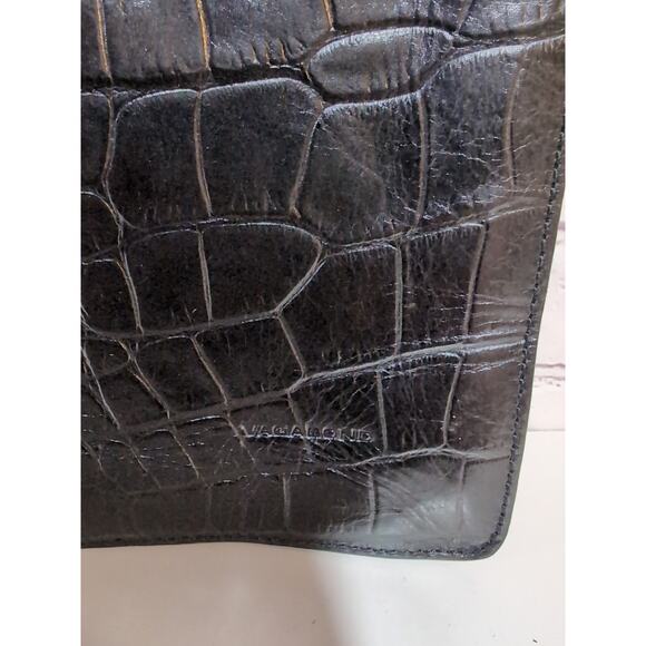VAGABOND SHOEMAKERS Black Croc Embossed Leather Clutch Pouch Attache EUC - Picture 2 of 14